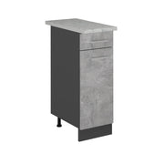 Mobiletto base per cucina R-Line Calcestruzzo/Antracite 30 cm PL Marmo Vicco