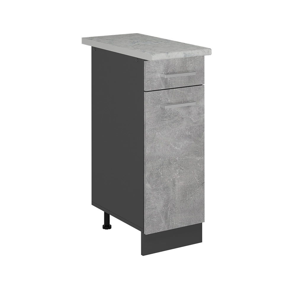 Mobiletto base per cucina R-Line Calcestruzzo/Antracite 30 cm PL Marmo Vicco