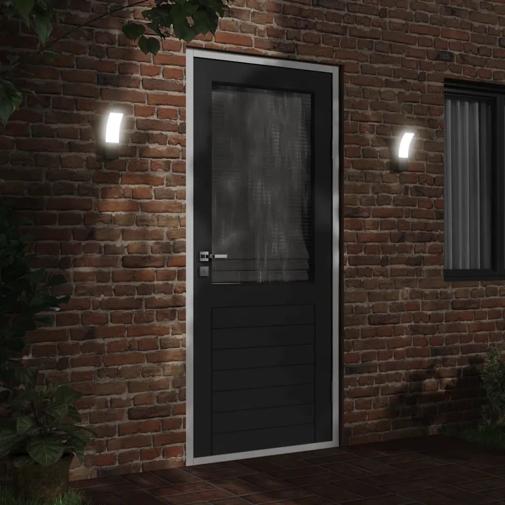 Applique per Esterni con LED 2 pz Nere Alluminio Pressofuso 4006261
