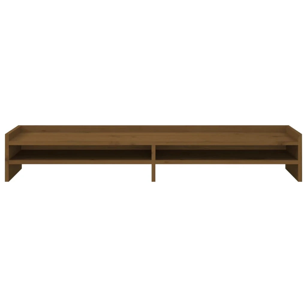 Supporto per monitor 100 x 24 x 16 cm in legno massello di pino marrone 02_0004477