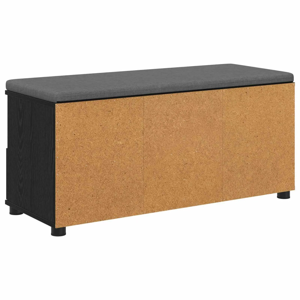 Panca per ingresso con cuscino Rovere Nero 100 x 38 x 46 cm 891465