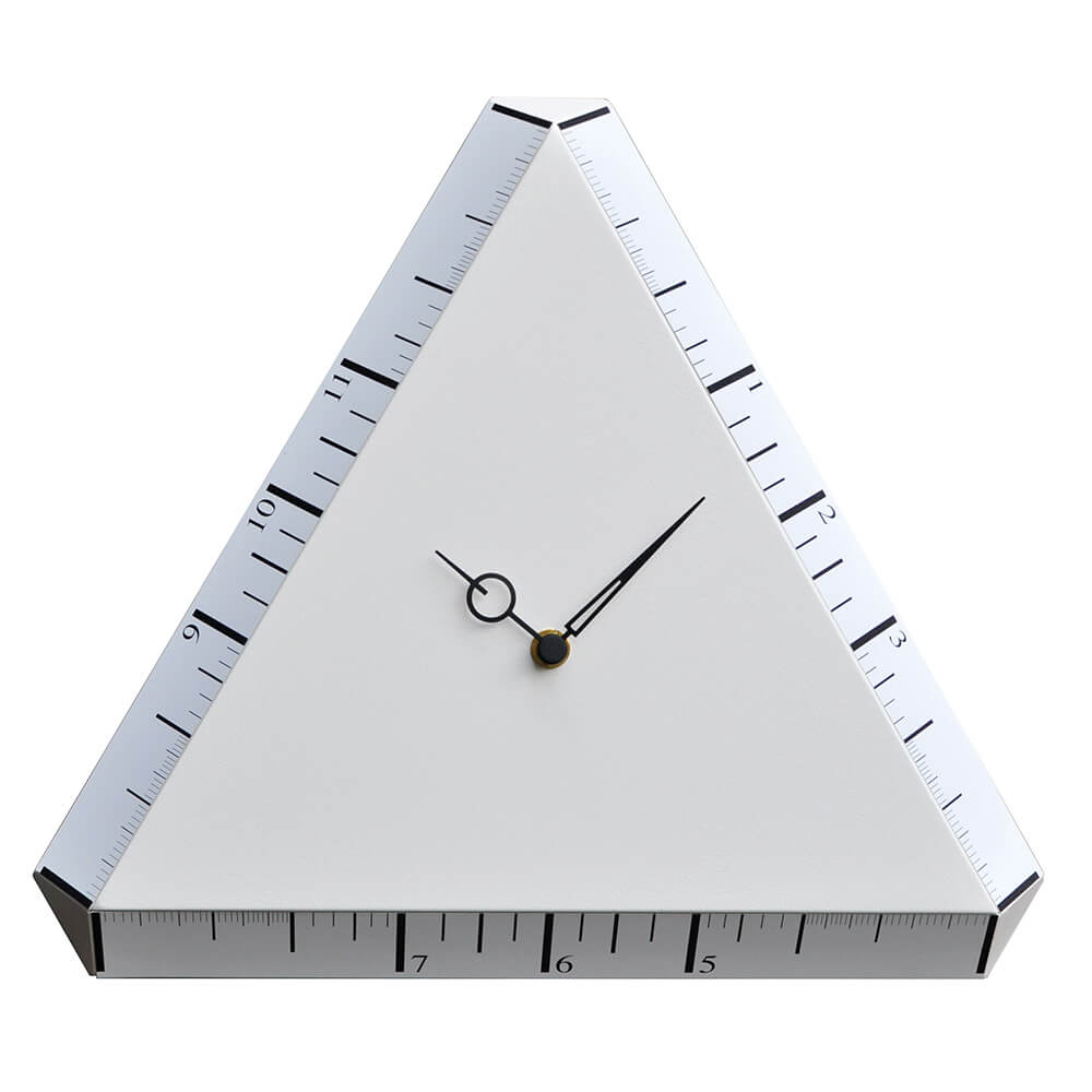 Orologio da Parete Triangolare 38X38Cm Pirondini Italia Pitagora Bianco
