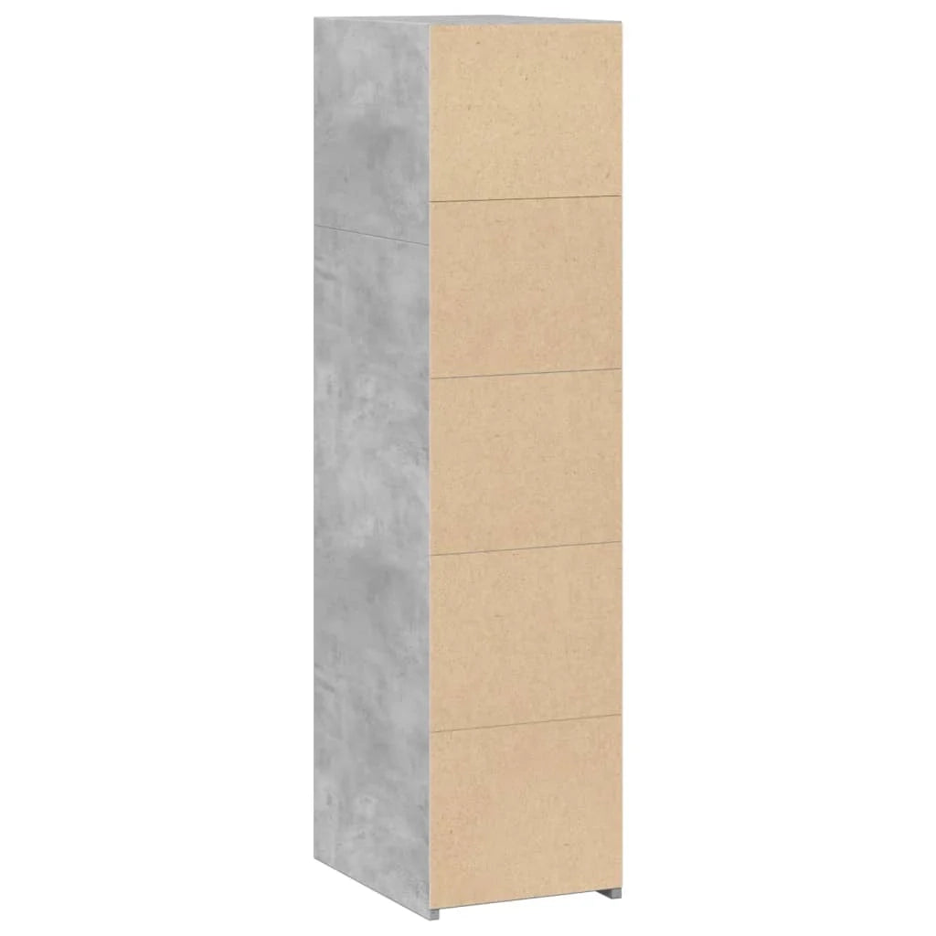 Buffet credenza cassettiera armadio mobile contenitore organizer per cucina soggiorno salotto 30 x 41 x 124 cm legno ingegnerizzato grigio 02_0031861