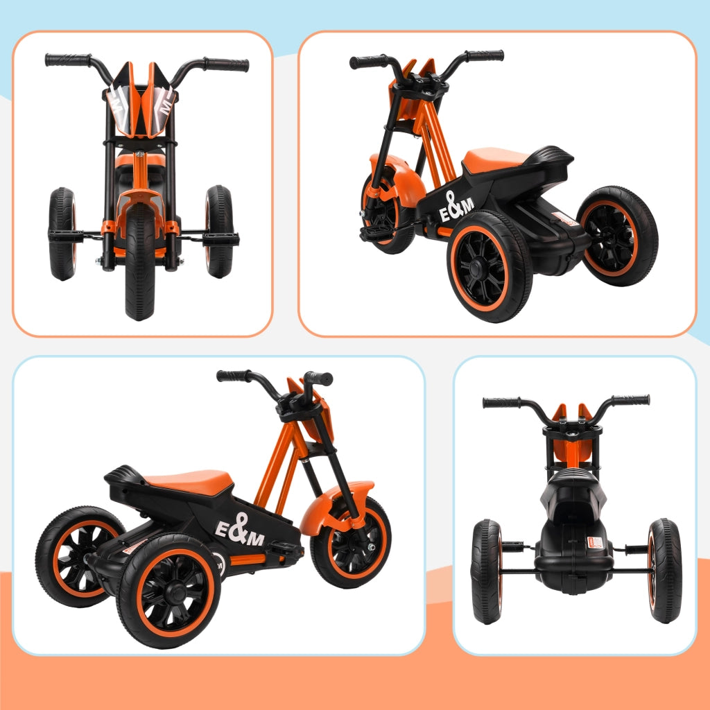 Triciclo Bambini ¨C zephmum ¨C Acciaio Arancione 79x44x50 cm