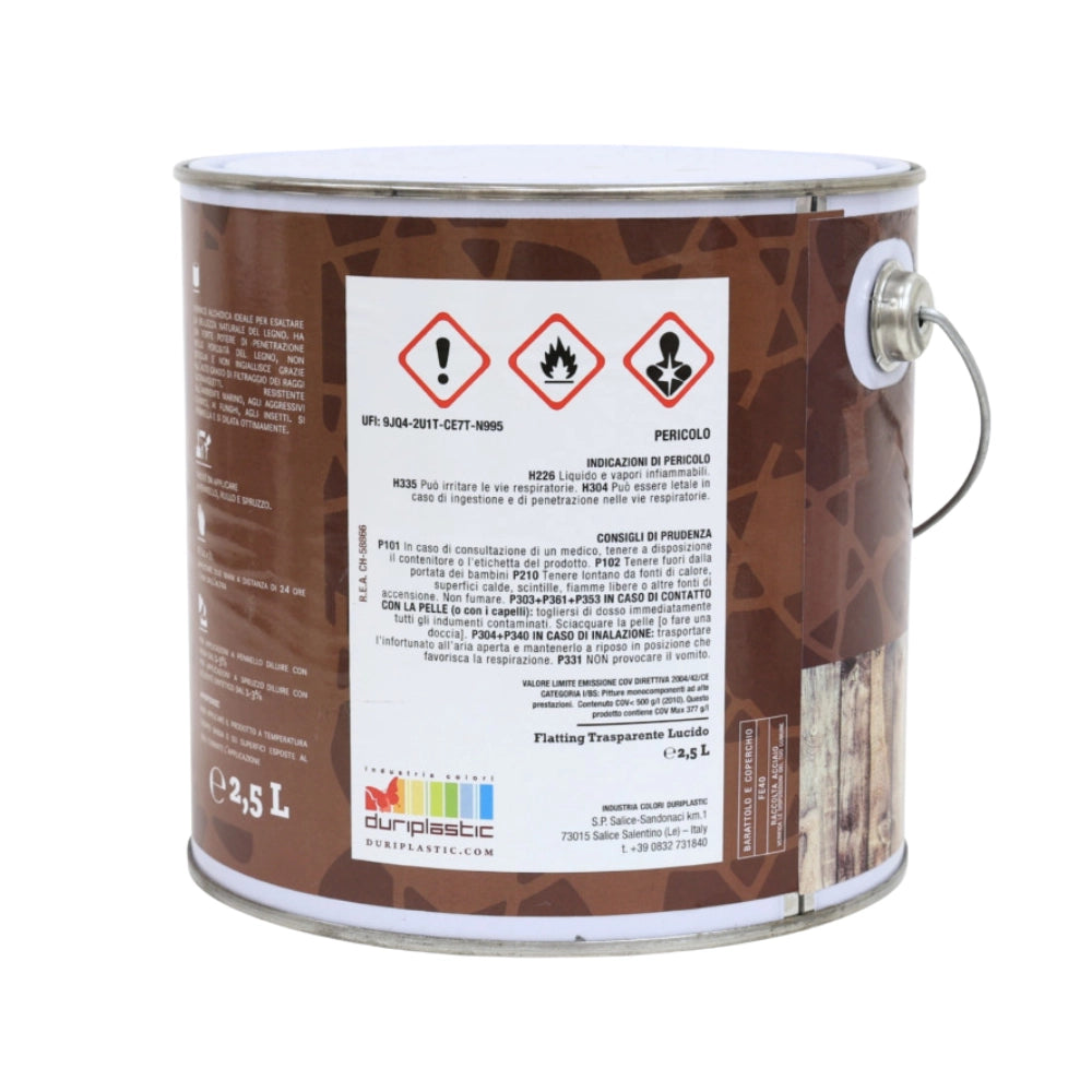 Flatting vernice sintetica satinata trasparente per legno e imbarcazioni *** formato 2.5 lt, confezione 1