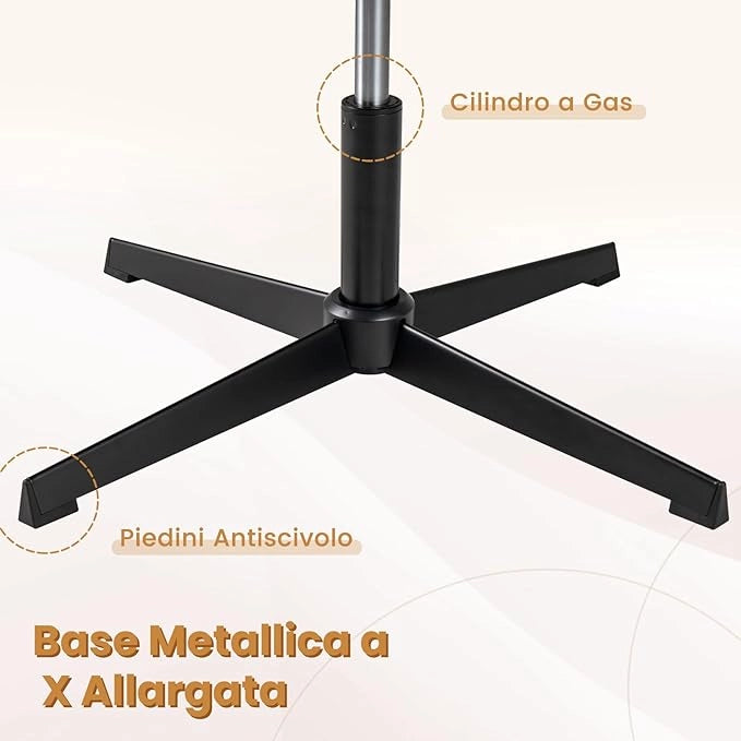 Sedia da Ufficio senza Braccioli, Sedia da Scrivania a Gambe Incrociate con Altezza Regolabile, Rotazione a 360°, Tessuto Morbido, Ampia Seduta Imbottita, Portata 160 kg