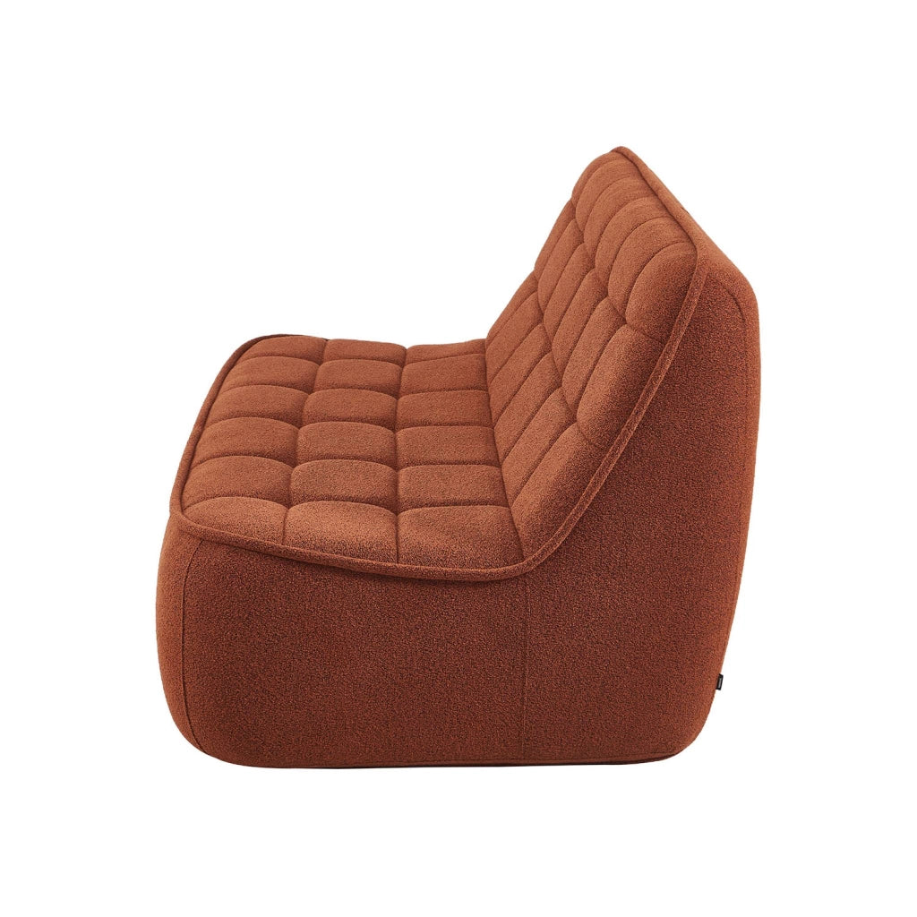 Poltrona in bouclé testurizzato, 2 posti, terracotta