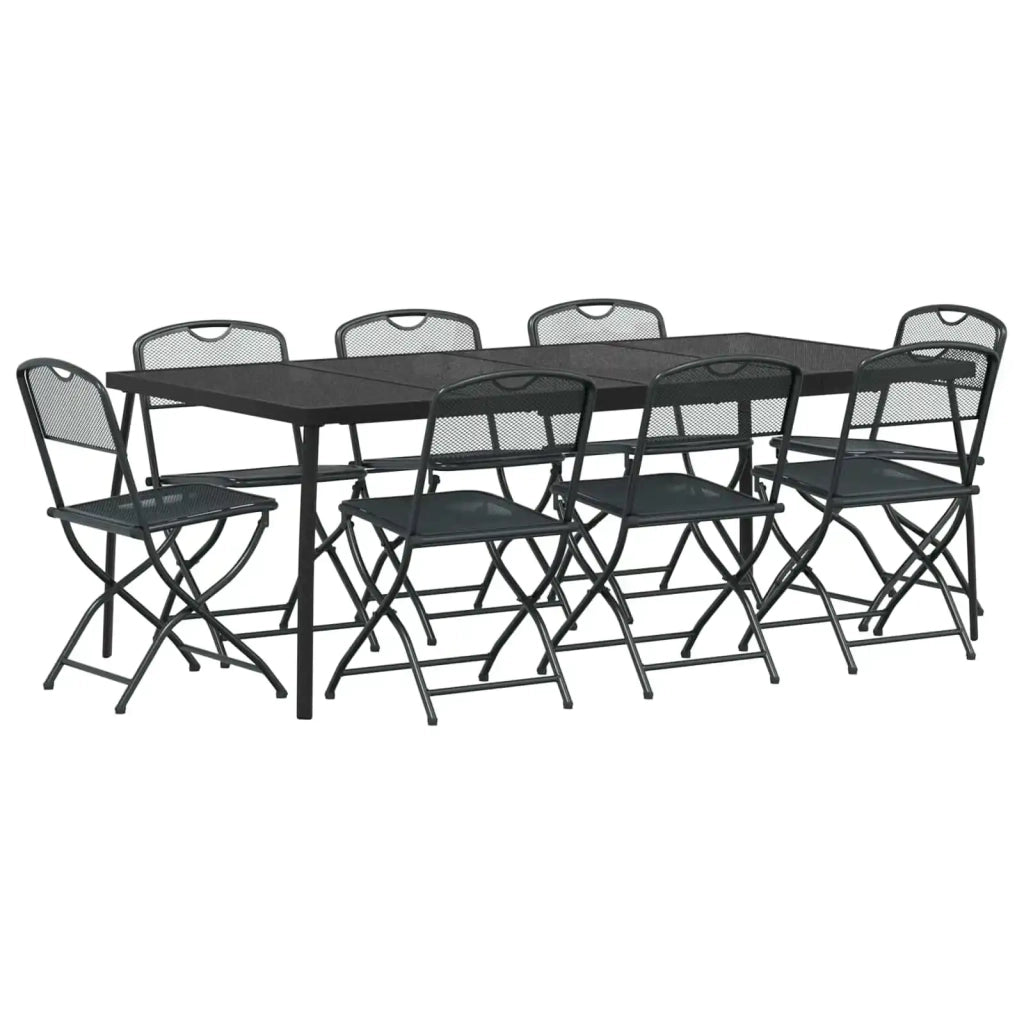 Set di Mobili da Esterno 9 pcs Antracite Ferro e Acciaio 3422900