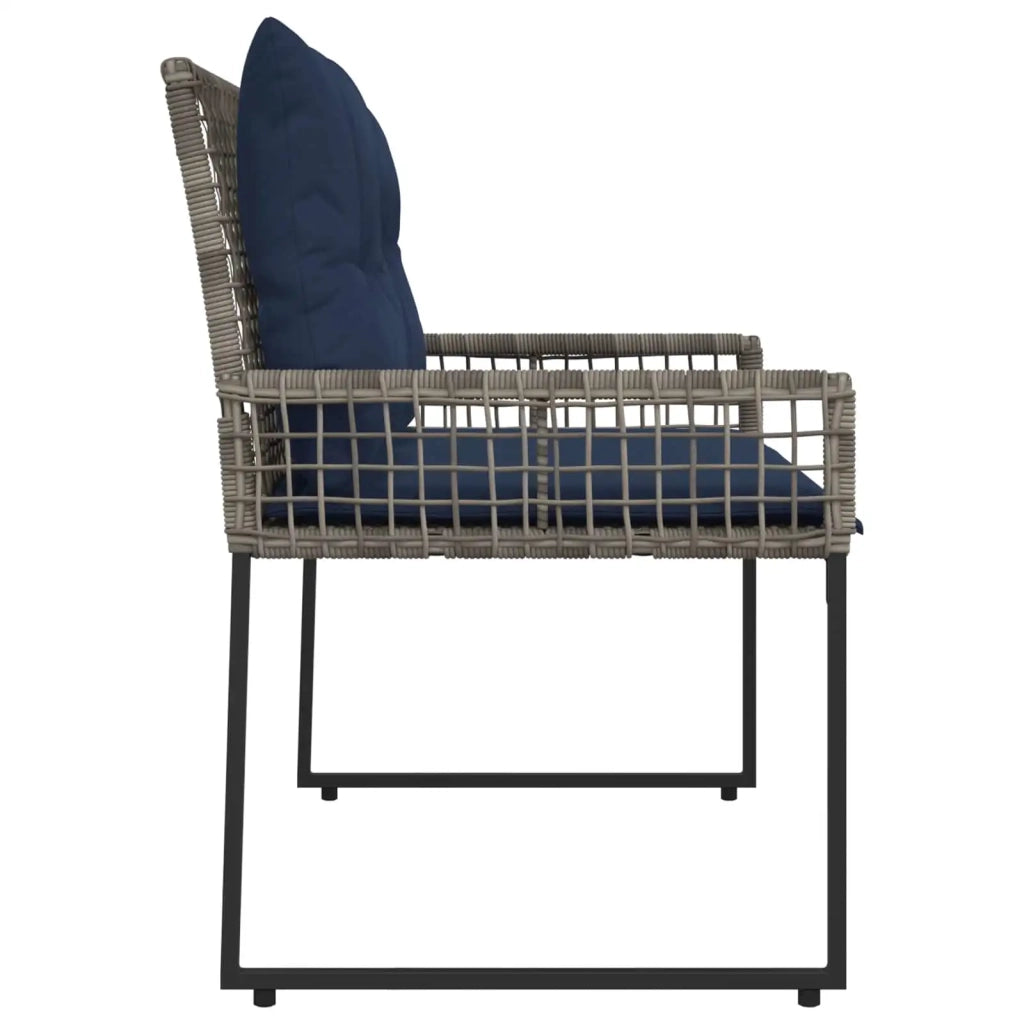 Panchina da esterno Grigio e Blu Navy 118 x 55 x 82 cm 42025180