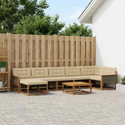 Set di divani da esterno con cuscino 8 pcs Naturale e Beige 3381581