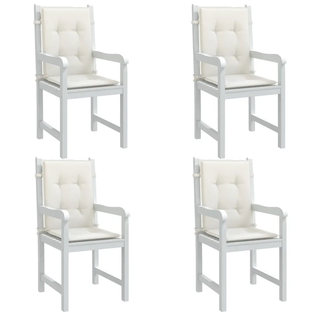 Cuscini Sedia Schiena Bassa 4 pz Crema Mélange 100x50x4 Tessuto 4002452