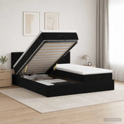 Letto ottomano con materasso con testiera 2 pz Nero Velluto 3456746