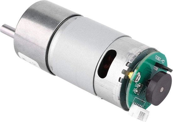 Motore riduttore 12V 200 RPM con grande riduzione di velocità e codice di posizione - asse di uscita eccentrico diametro 37 mm.