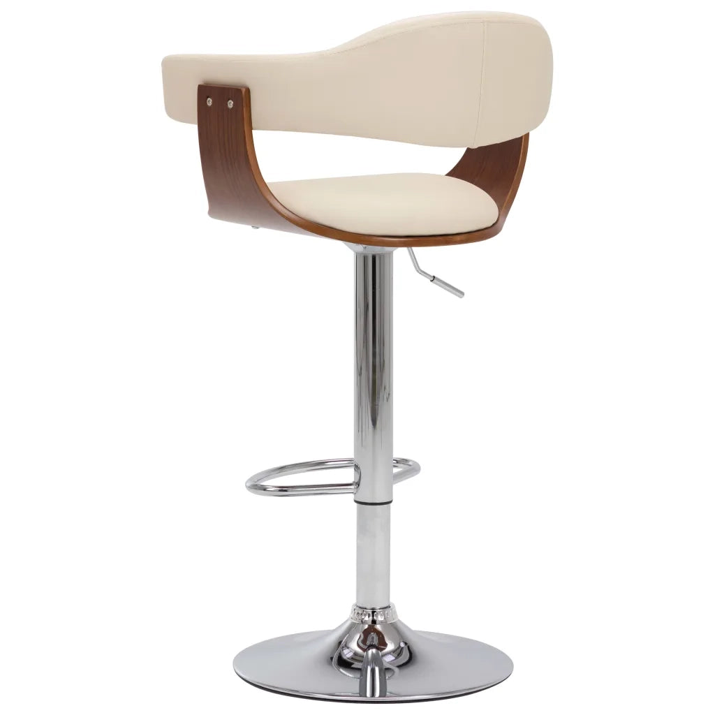 Sgabelli da Bar 2 pz Crema in Legno Piegato e Similpelle cod mxl 62146