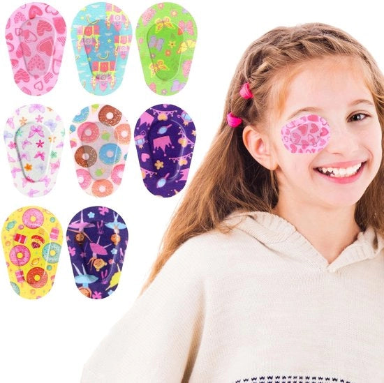 Set di occhiali da protezione per bambini 24 pezzi - Adesivi autoadesivi - Respiranti - Multicolore - Comodi - Strisce adesive morbide per bambini - Occhiali da maschera