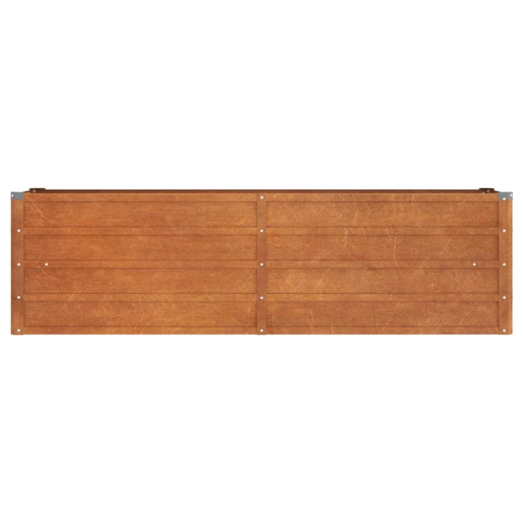Fioriera rialzata per piante fiori terrazza giardino finitura ruggine 160 x 40 x 45 cm acciaio corten marrone 02_0039862