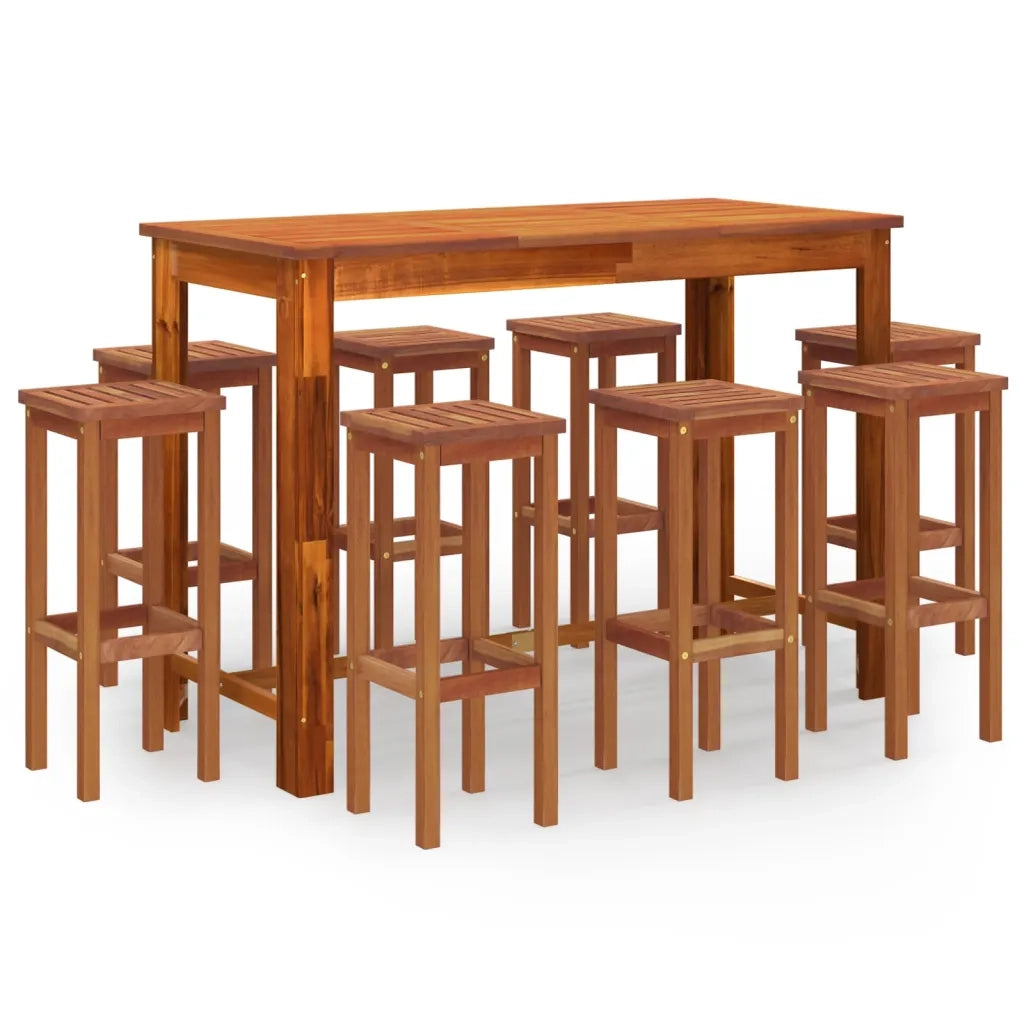 Set da Bar per Giardino 9 pz in Legno Massello di Acacia 3116023