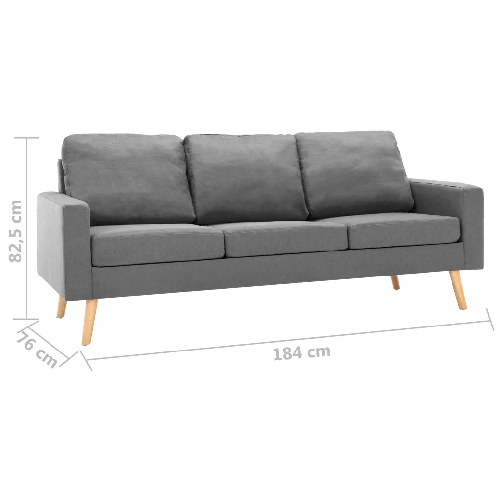 Divano a 3 Posti Grigio Chiaro in Tessuto cod mxl 8328