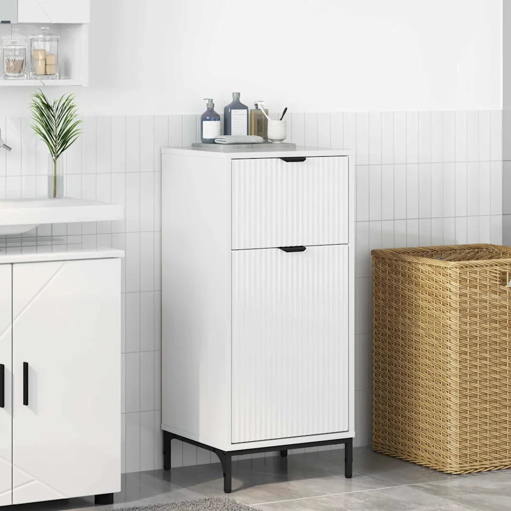 Mobile da Bagno con cassetto Bianco Lucido 39,5 x 36 x 88 cm 883398