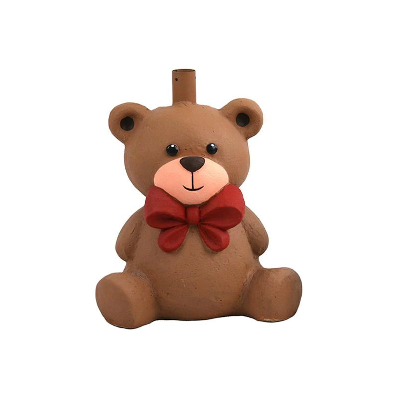 MAURY'S BASE SUPPORTO ALBERO DI NATALE A ORSETTO CON FIOCCO ROSSO IN MAGNESIA DIMENSIONI 32.5X37H CM