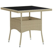 Set da Pranzo da Giardino 3 pz Beige in Polyrattan e Vetro 3058310