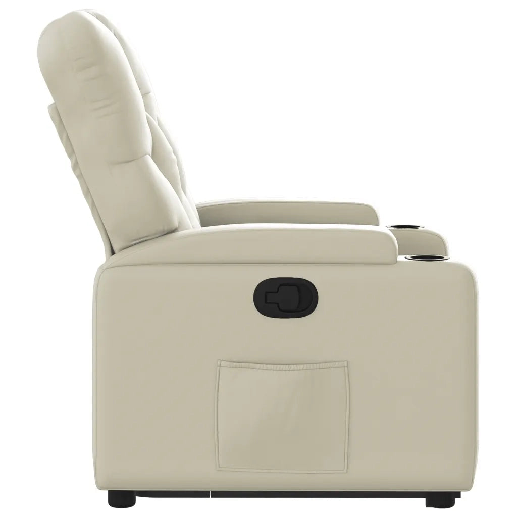 Poltrona Alzapersona Reclinabile Crema in Similpelle 3204773