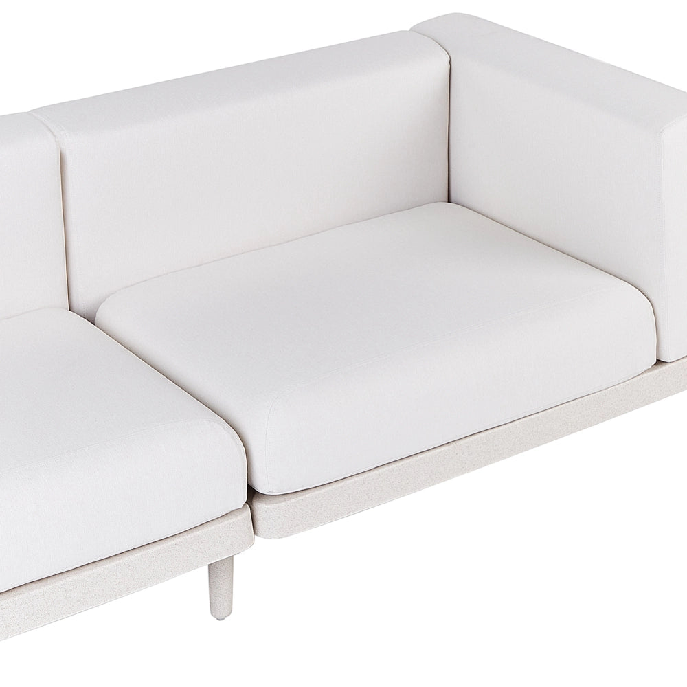 Divano da giardino a 2 posti Light Beige Struttura sintetica per esterni con cuscini Stile moderno