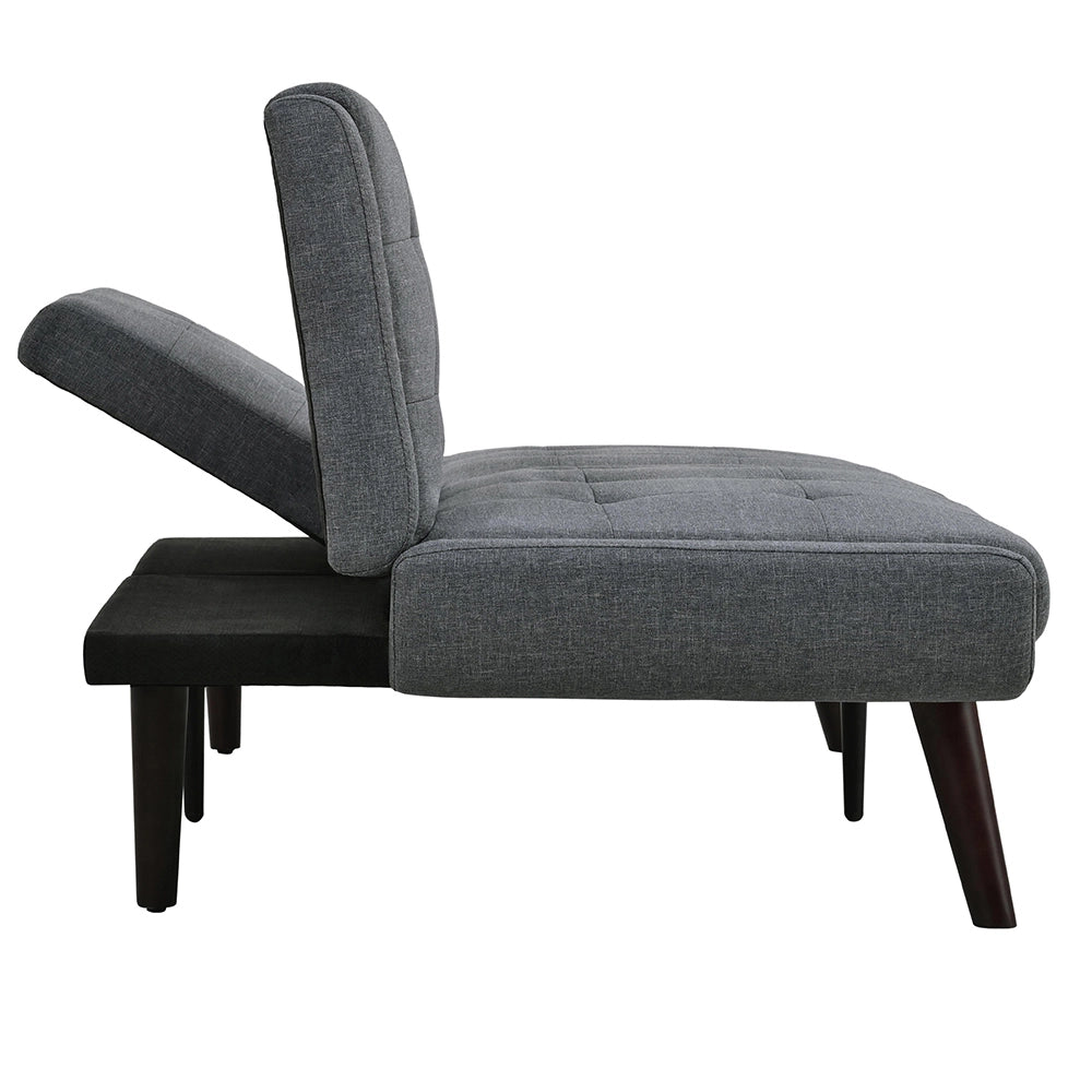 Canap¨¦-lit futon pliable - Xylo - 146 cm - Grigio - Dossier regolabile in 5 posizioni