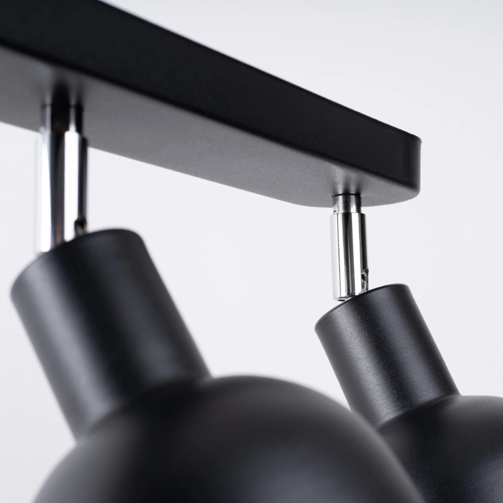 Spot soffitto minimal nero 3 luci E27 Pure Lume PU.1318