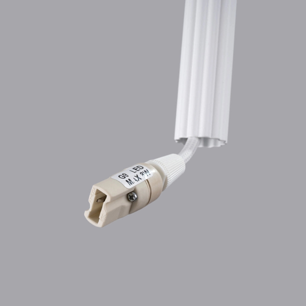 Lampada a sospensione ZENTRA tubo rigato bianco G9 8W