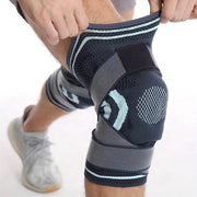 Braccio flessibile per ginocchio, difensore ginocchio con guaina a gomma e stabilizzatore laterale, adatto per fitness, sollevamento pesi, bicicletta, riscaldamento, unisex, adatto per 130-160 kg.