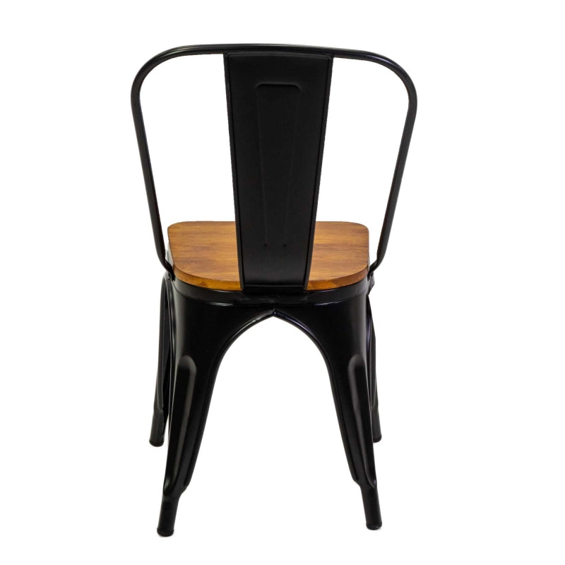 Sedia ferro new bristol nero seduta legno cm 43x43h45/84