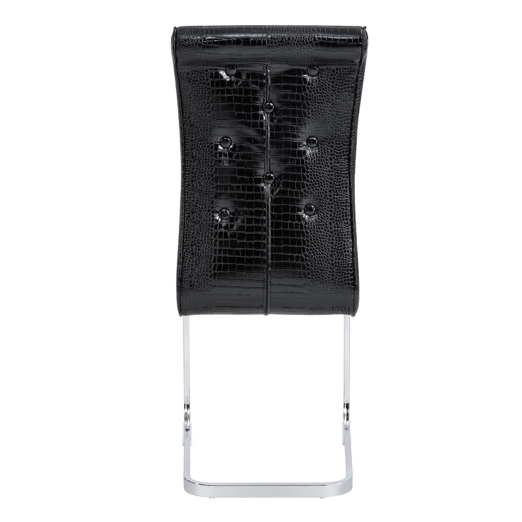 Set 4 Sedie da Pranzo Retro ¨C MINIMAL ¨C Ecopelle Effetto Coccodrillo, Gambe in Metallo
