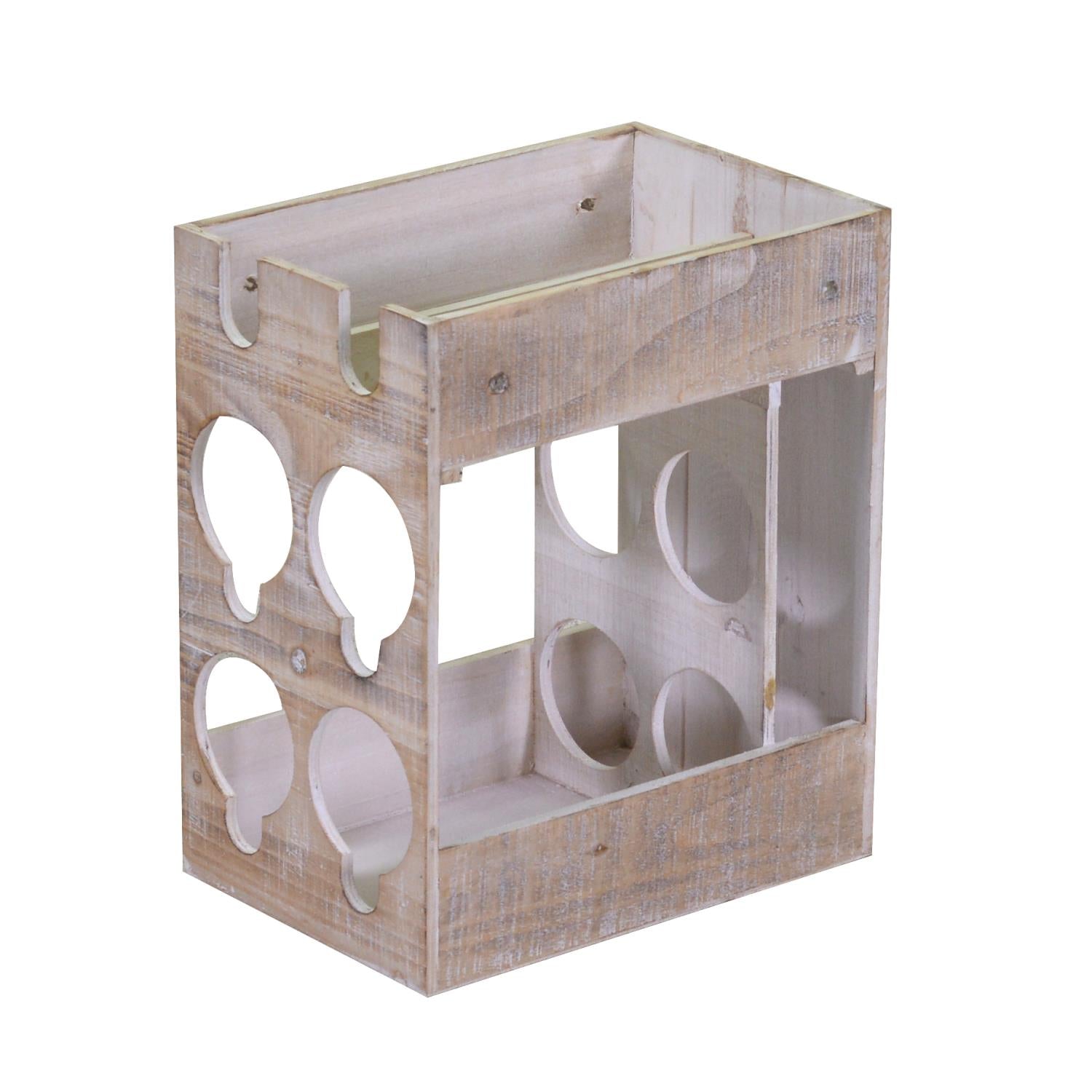 Portabottiglie 6 Posti 30x20xh34 cm in Legno Naturale