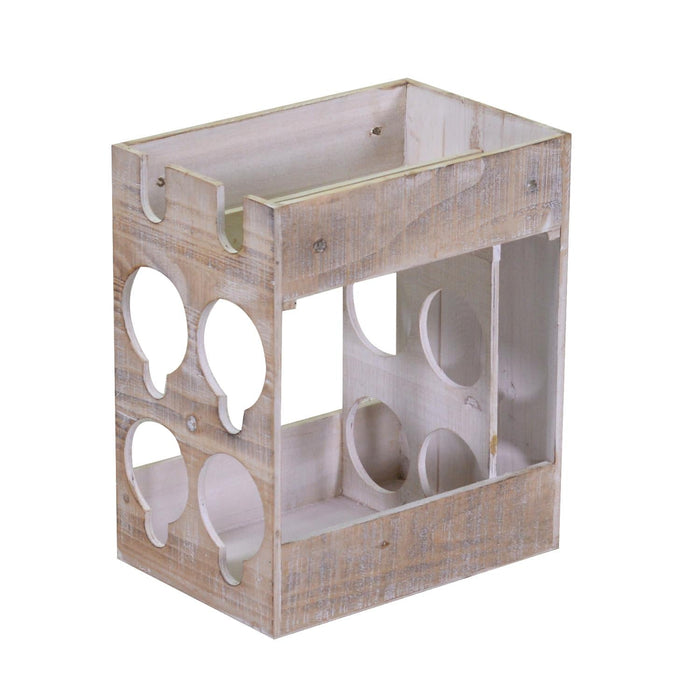 Portabottiglie 6 Posti 30x20xh34 cm in Legno Naturale