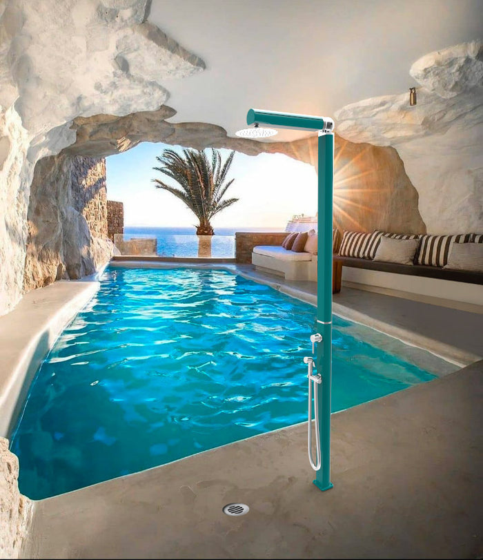 Doccia da Giardino Miscelatore Soffione e Doccetta Mobile Quick Bianco Lucido