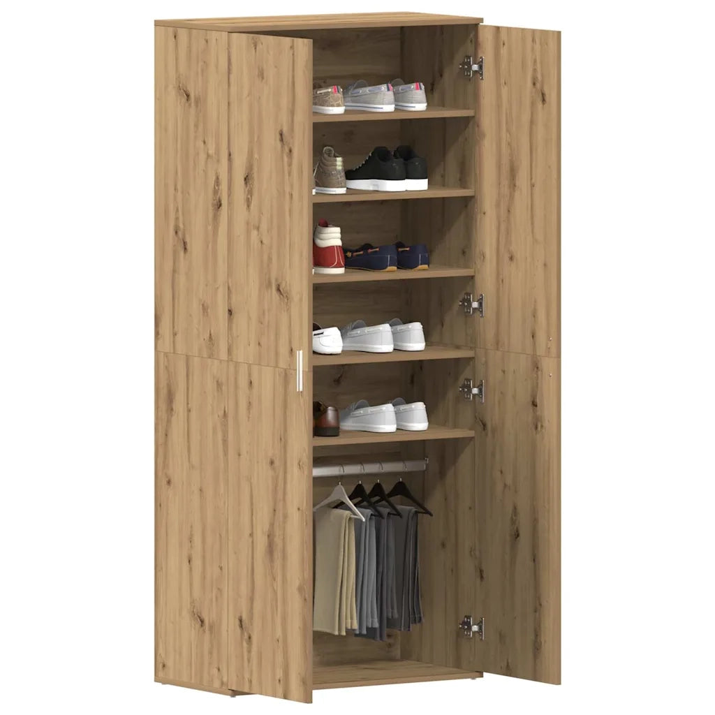 Scarpiera | Mobile per scarpe con porta Rovere artigianale 80 x 39 x 178 cm