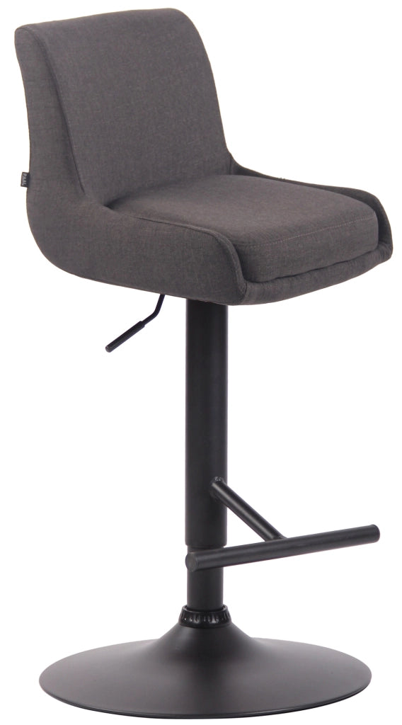 Sgabello Bancone Imbottito Club in Tessuto grigio scuro,nero