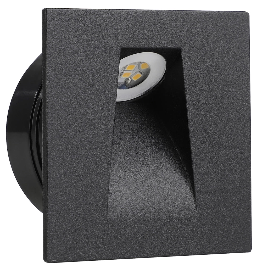 Faretto Ad Incasso Moderno Mecinos In Acciaio Nero Led Integrato 2W 3000K