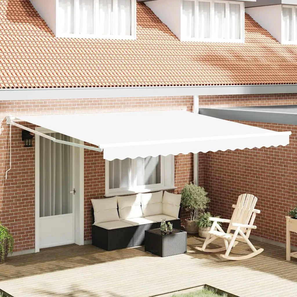 Tenda Retrattile Bianco 400 × 300 cm Poliestere e Alluminio 3330631