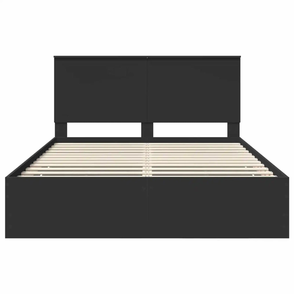 Struttura del letto-Giroletto Nero 150 x 200 cm Legno Ingegnerizzato 813231