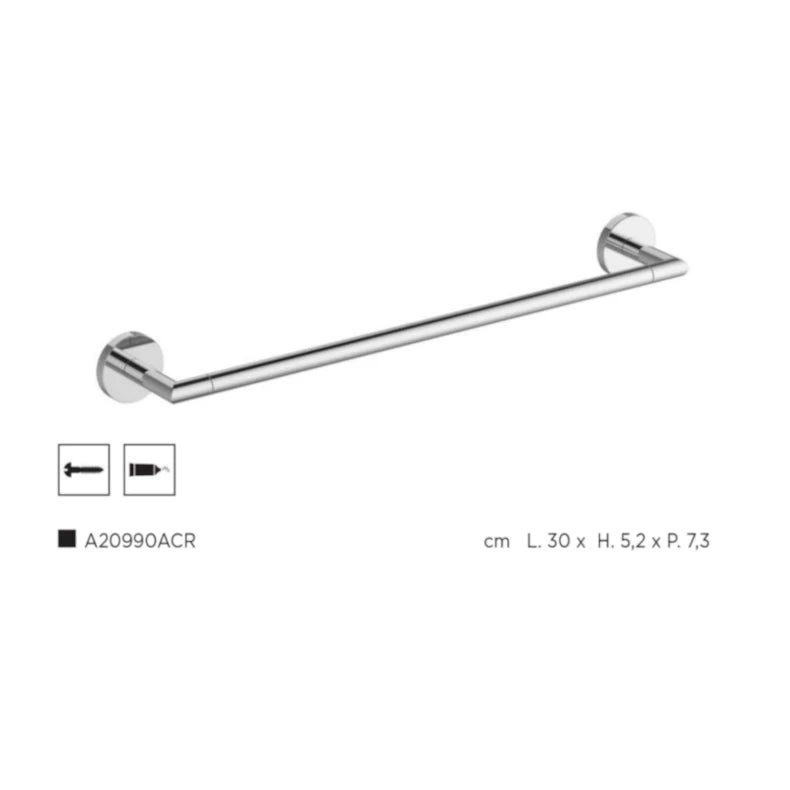 Porta salviette da 30 cm serie shell - fissaggio ad incollo o con viti