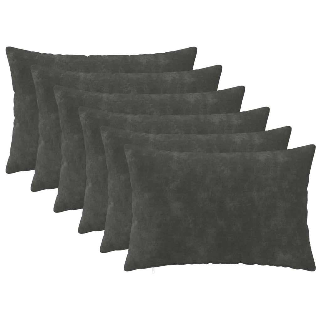 Federa 6 pcs HEERLEN Antracite 30 x 50 cm Fleece in microfibra 907804