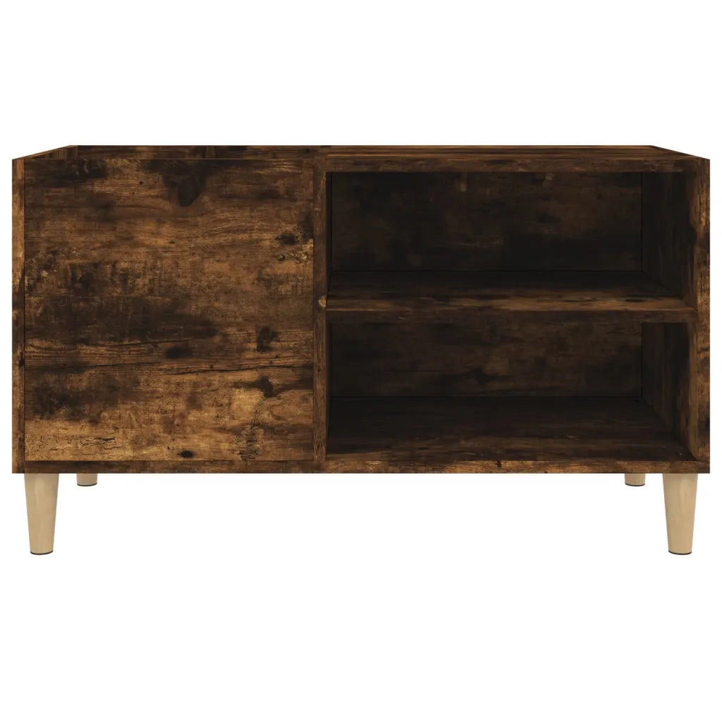 Mobile Porta Dischi Rovere Fumo 84,5x38x48 cm Legno Multistrato 831946