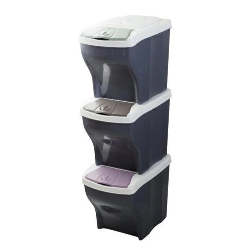 PATTUMIERA RACCOLTA DIFFERENZIATA SET POKER TRIS 20LT CM28X40X31H