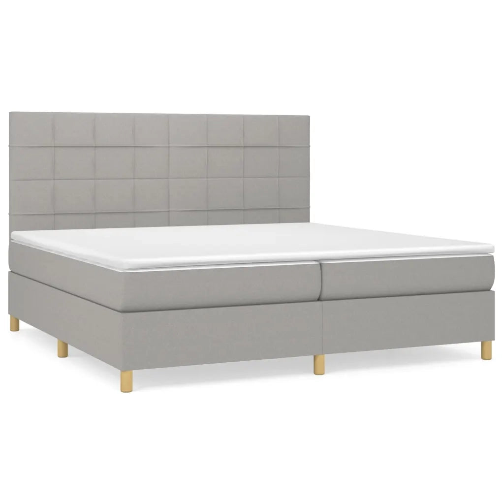 Giroletto a Molle con Materasso Grigio Chiaro 200x200cm Tessuto 3142361