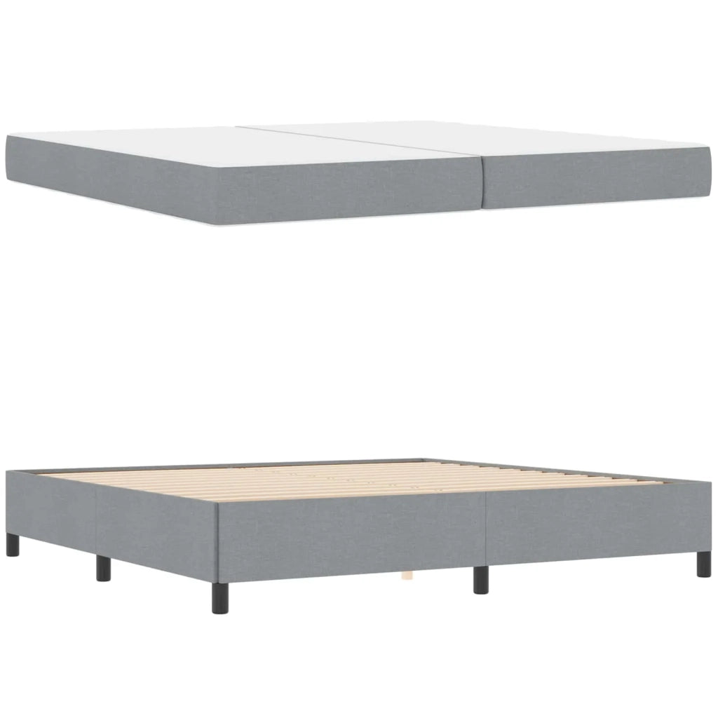 Letto a molle con materasso Grigio chiaro 200 x 200 cm Tessuto 3398885