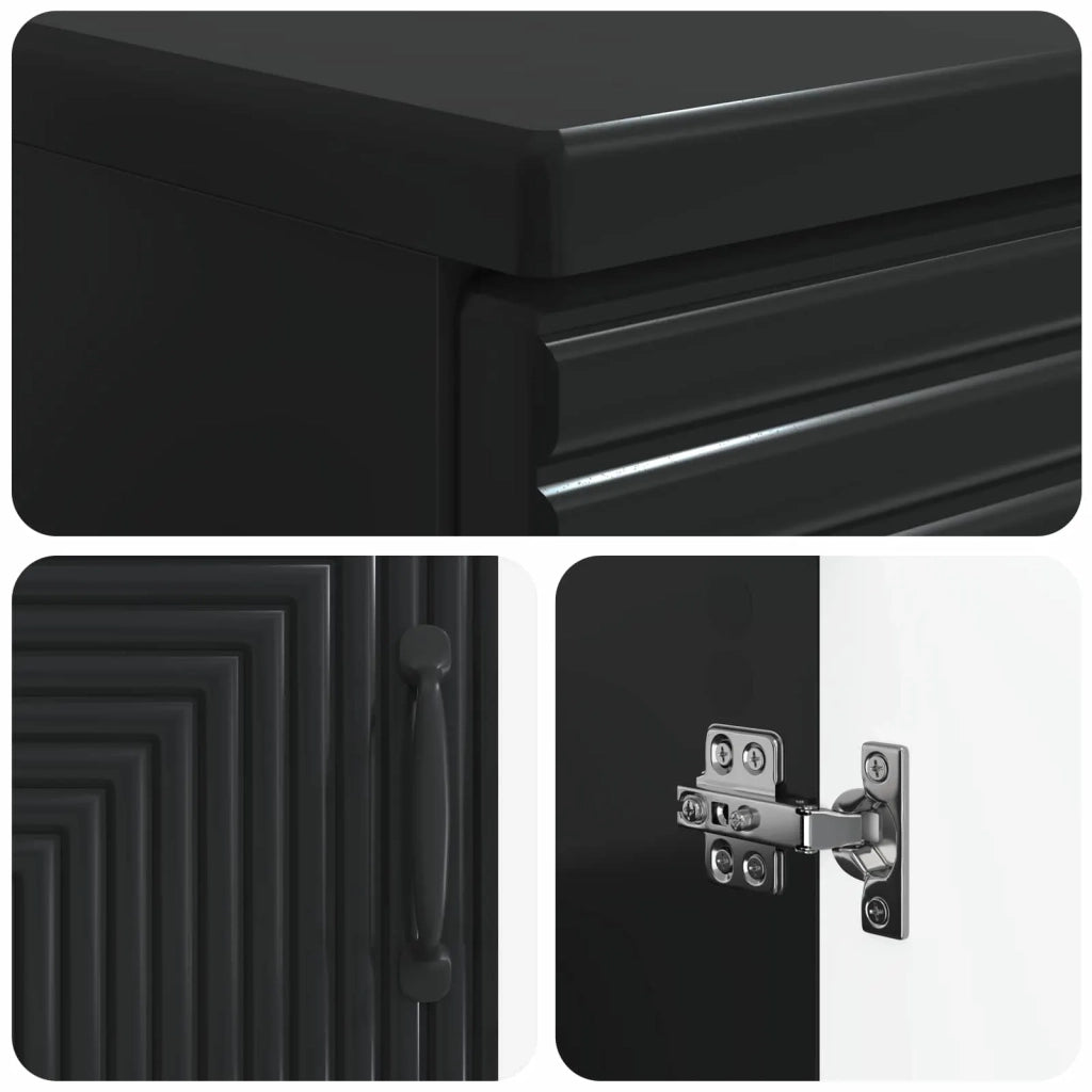Armadio per Lavabo da Bagno HAARLEM Nero 59,5 x 31,5 x 59 cm 896786