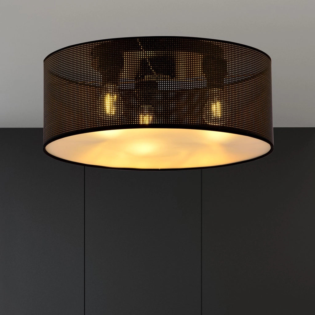 Lampada a sospensione ASTON in acciaio nero e oro