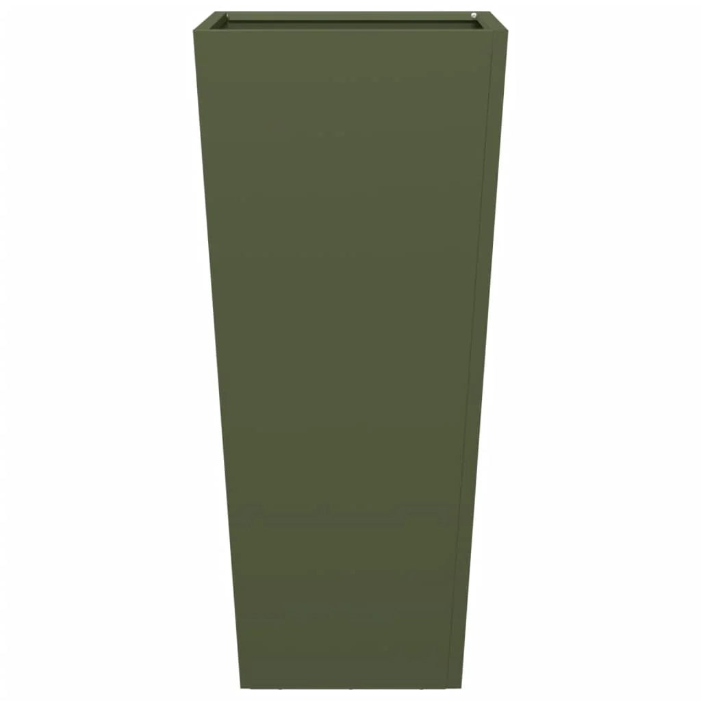 Fioriera aiuola rialzata fioriera aiuola giardino terrazza set da 2 verde oliva 35 x 35 x 75 cm acciaio verde 02_0039081
